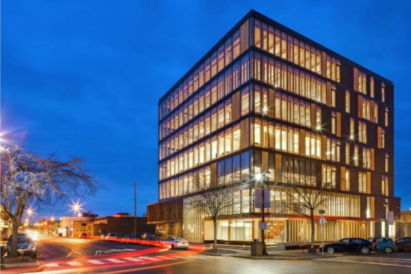 Wood Innovation and Design Centre showcases a deep focus on repeatable, reusable, prefabricated timber construction. Photo credit: Ema Peter Photography courtesy of MGA | Michael Green Architects