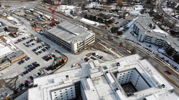 In addition to the accelerated building of the Lakeridge Gardens long-term care home, Lakeridge decided to partner with PCL to build a new parking garage to support the home.