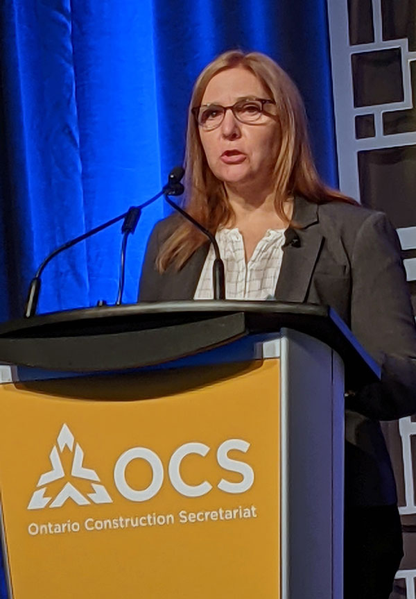 The Ontario Construction Secretariat’s director of research Katherine Jacobs had positive news to deliver to OCS convention delegates March 3.