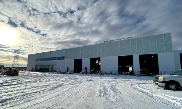 The 11,000-square-metre Operations Maintenance Storage Facility south of Highway 407 and west of Kennedy Road is nearing completion, with the internal fit-out now underway.
