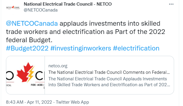 National Electrical Trade Council - NETCO on Twitter
