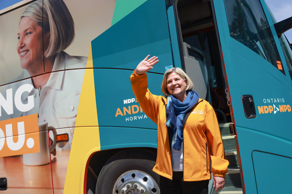 Andrea Horwath is running in her fourth campaign as leader of the Ontario New Democrats.