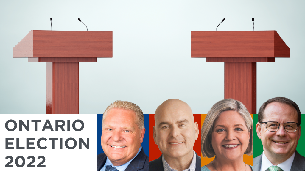 Ontario party leaders square off at first debate of election campaign
