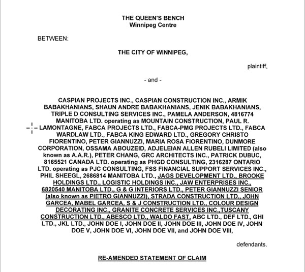 The city is looking to add new parties to its legal action against alleged fraud on the Winnipeg Police Headquarters project.