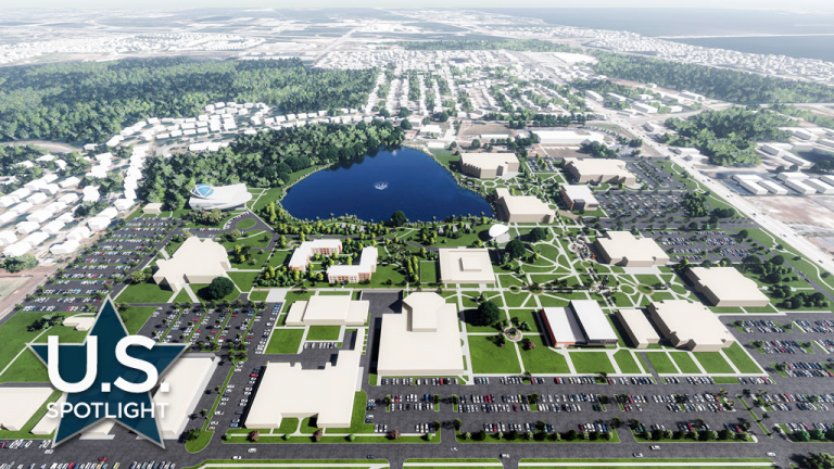 Shown is an aerial view rendering of the master plan for EFSC's Cocoa campus.