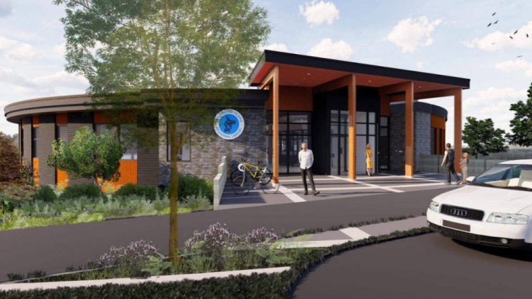 An artist’s rendition shows the design of the Vancouver Island Regional Library building in Sooke. It was one of many projects that earned Vancouver Island companies awards at this year’s Vancouver Island Construction Association awards.