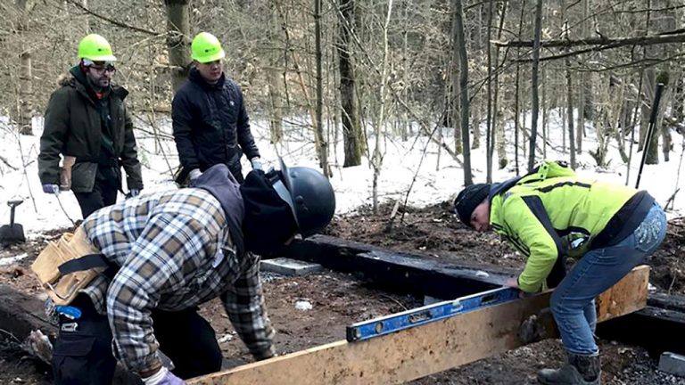 To complete the hands on component of their studies, students from George Brown College’s Construction Craftworker program have been building a nature retreat on a property in Clarington, Ont. The program is for students with mental health and addiction histories.