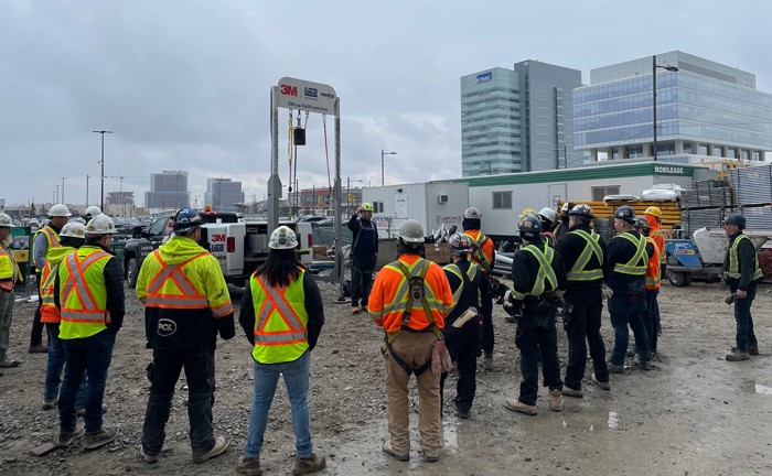 Safety Week activities for PCL Constructors Canada (Toronto) workers included a 3M demonstration on a jobsite.