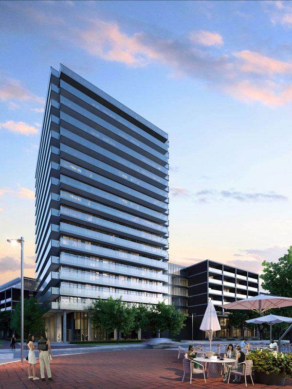 Bridge House at Brightwater in Port Credit, Ont. is inspired by connection, with a site plan and amenity program geared at creating opportunities for residents and neighbours to meet. Bridge House North (pictured) stands at 15-storeys with 201 suites.