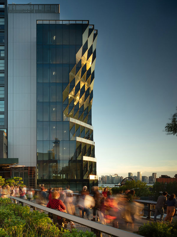 Architect Jeanne Gang discussed a number of projects including the Solar Carve tower in New York City. The gem-like facade of the building benefits the public green space of the High Line park.