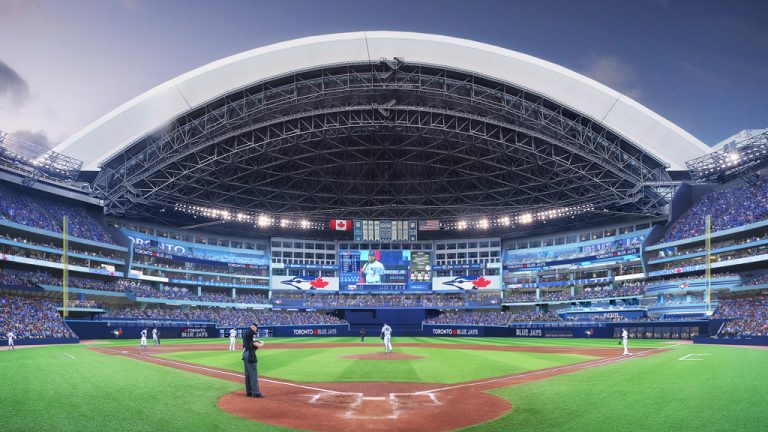 The Rogers Centre will be undergoing a $300 million facelift. The renovation is slated to be phased in over years, starting with the 2022-23 off-season. Upgrades to the field level include a players’ family room; 5,000-square-foot weight room; and staff locker rooms. Renovations to the 100 and 200 level outfield include the creation of multiple new social spaces with patios, drink rails, bars and viewing platforms; raised bullpens surrounded by traditional and new bleacher seats, as well as social viewing areas that look into the bullpens; and 100L seats brought forward to the new outfield walls. The team is working with Populous on architectural design.