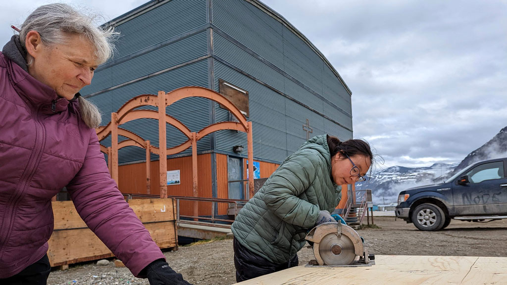 Inuit women test out the tools in three-week course