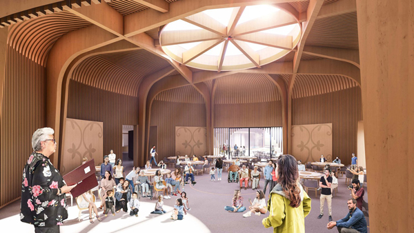 The Awitgati Longhouse and Cultural Centre project in Fredericton, N.B. officially received funding to go-ahead on July 14. Pictured: A rendering of the event centre.