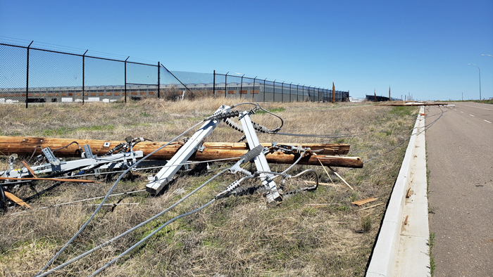 Pictured is some of the damage done by an extreme windstorm near Medicine Hat, Alta.