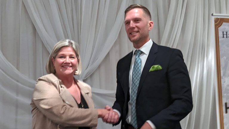 Former CEO of the Hamilton Chamber of Commerce Keenan Loomis squared off against former Ontario NDP Leader Andrea Horwath in a Sept. 27 mayoral candidates debate convened by the HamiltoNEXT coalition.
