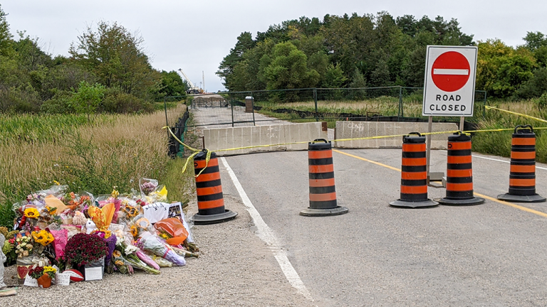 A series of barriers were seen in place in the days after a fatal car collision on McKay Road in Barrie.