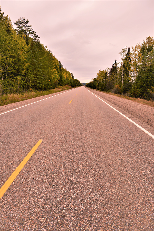 Highway 17 in Ontario near Deux-Rivieres where Alberta asphalt binder was used. Expected life span is 32 years.