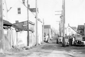 A view of Hogan’s Alley from 1958. The area was the historical hub of Black and African diaspora communities in Vancouver and a new Memorandum of Understanding between the Hogan’s Alley Society and the City fo Vancouver may point to renewal of the area.