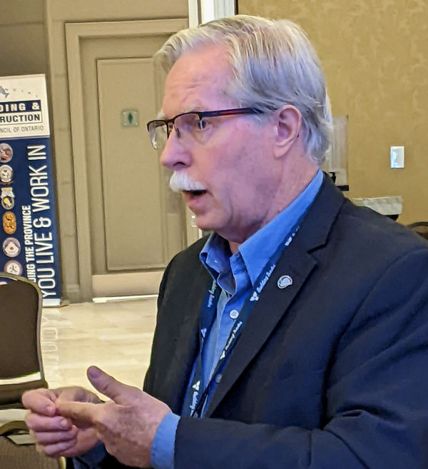 Ottawa activist Richard Hayter was pleased with the support of the Ontario Building Trades for a resolution on a national washrooms upgrading policy.