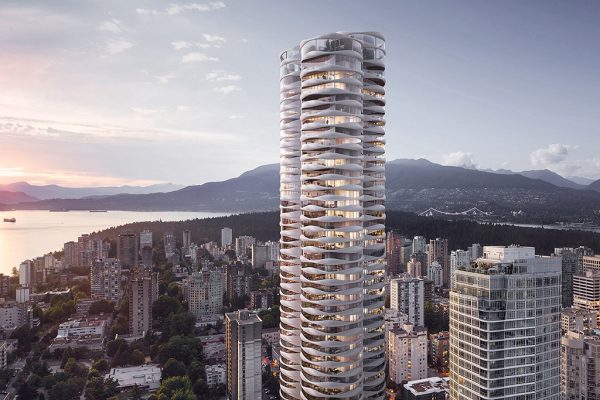 The Butterfly is a building planned for downtown Vancouver and designed by Revery Architecture to bridge highrise living with Vancouver’s natural surroundings.