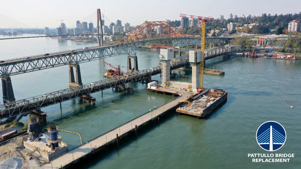 The final piles are being installed for the Pattullo Bridge Replacement project and the foundation will soon be finished. Crews will next continue work on tower construction and executive director Wendy Itagawa said the bridge should be finished in 2024.