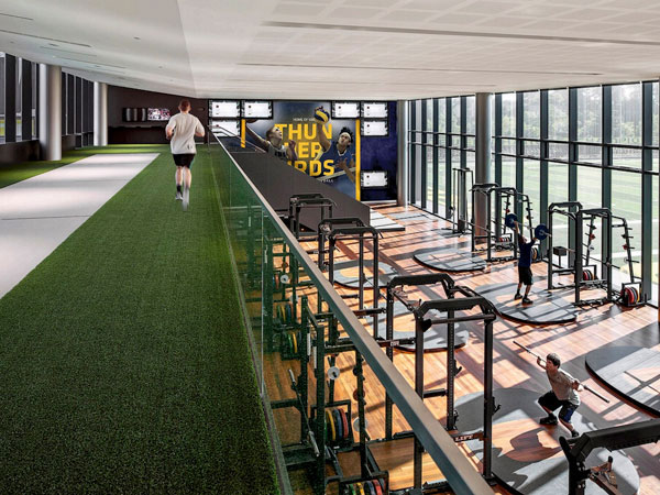 Upon completion, the four-storey structure, approved in June 2020, will have three large gyms, 41,000 square feet of fitness and studio space, including areas for a weight and cardio fitness gym, a training area, multi-purpose spaces and an elevated 200-metre indoor track.
