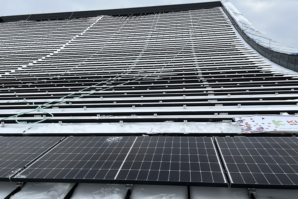 A solar array with over 382 modules at 375W each is on the fire station roof to take full advantage of Edmonton’s sunny summers and winters.