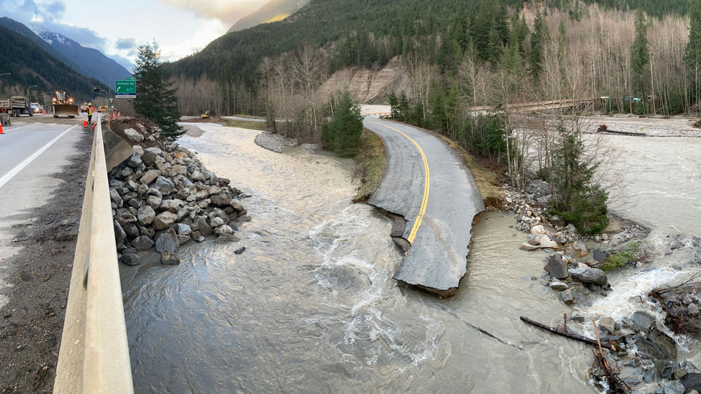Highway 5 near Othello, B.C. was severely damaged during the 2021 winter storms. The storms reiterated the importance supply chain highways provide as well as what it takes to repair them after a disaster. 