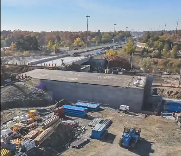 Crews working on construction of the underpass on the Hazel McCallion LRT in Mississauga, Ont. worked for 55 consecutive hours to complete the project located at Hurontario Street and the Queen Elizabeth Way.