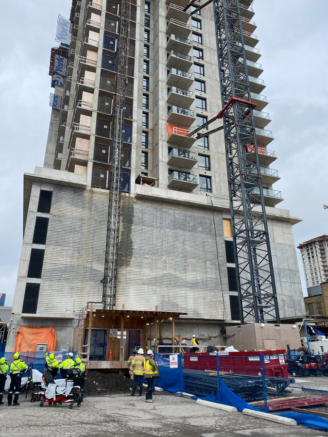 London Fire Department crews rescued workers from the 25th floor of a London, Ont. highrise project Jan. 5.