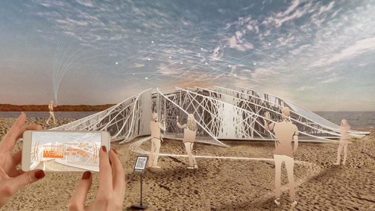 WE[AR] is an interactive virtual installation, one of eight Winter Stations 2023 winners, that considers the local and regional contexts in which it is shown to present social issues and it exemplifies the power of unity in the face of societal crises.