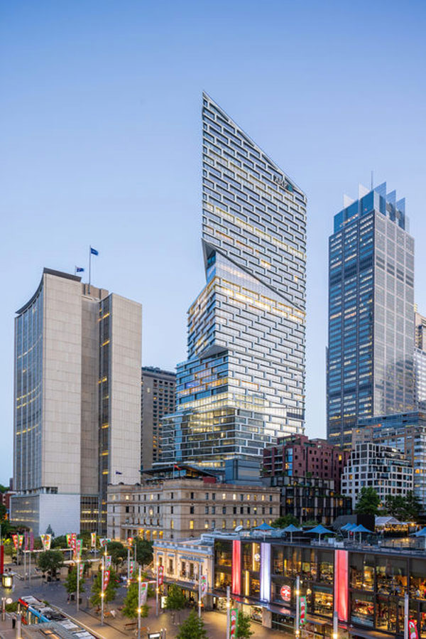 Quay Quarter Tower anchors redevelopment around Sydney’s famous Circular Quay waterfront district in Australia.