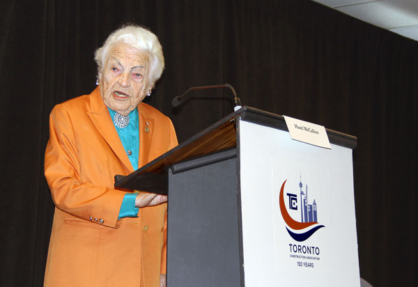 McCallion was the keynote speaker at the Toronto Construction Association’s 23rd annual Members Day in 2017. During her speech she spoke about the lack of skilled workers in Canada.
