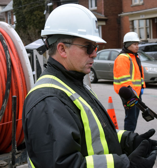 Hamilton director of water and wastewater operations Shane McCauley was on the site of the Rutherford Avenue sewage cross connection Jan. 10.