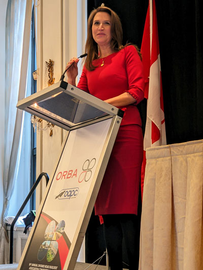 Minister of Transportation Caroline Mulroney told the crowd at the luncheon about some of the projects the ministry has been working on and completed over the past year.