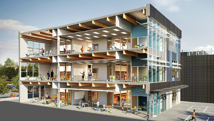 Ta’talu Elementary School in Surrey will be the first three-storey, hybrid mass timber elementary school in the province.