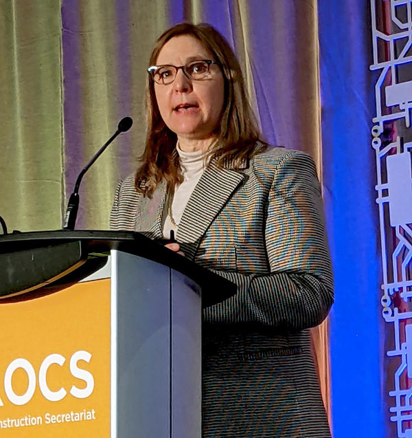 Ontario Construction Secretariat director of research Katherine Jacobs discussed the results of the OCS’s annual Contractor Survey at an OCS event held March 2.