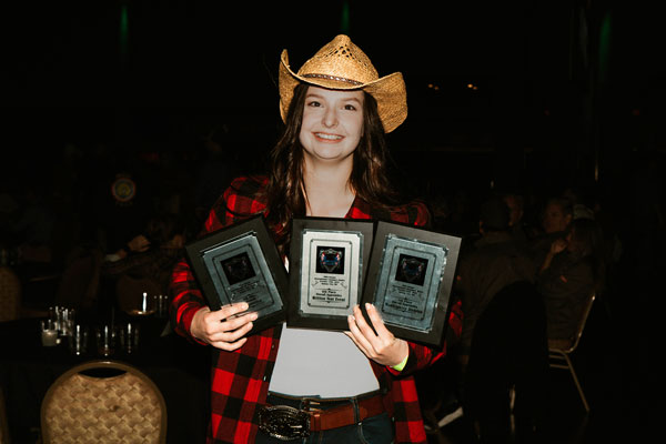 Mackenzie Gillan received three awards during the 2022 International Linesman Rodeo in Kansas.