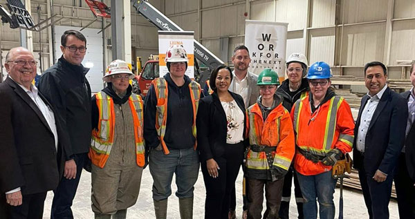 Ontario’s Associate Minister of Women’s Social and Economic Opportunity Charmaine Williams (centre) commented during a London presentation, “To all the women working in the skilled trades and on jobsites today and the future, the future is yours.”