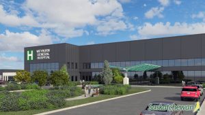 BuildForce says activity in Saskatchewan’s non-residential sector will remain elevated through 2024, supported by new and ongoing manufacturing, utility, mining, school and health care projects. Pictured, a rendering of the new Weyburn and District General Hospital, targeted for completion in 2024.