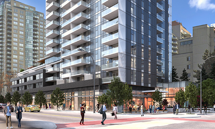 PC Urban Properties Corp.’s new tower in New Westminster will have 10,000 square feet of street level retail and space reserved for a local charity.