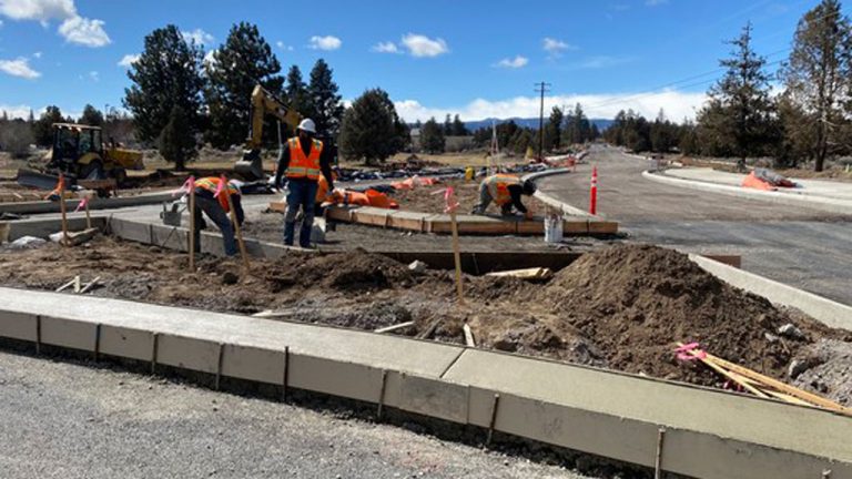 The Oregon Department of Transportation launched a communications strategy to sell citizens on its new road user fee that included reminding them that highways offered access to the state’s hiking trails. Pictured, a highway upgrade job in April 2023.