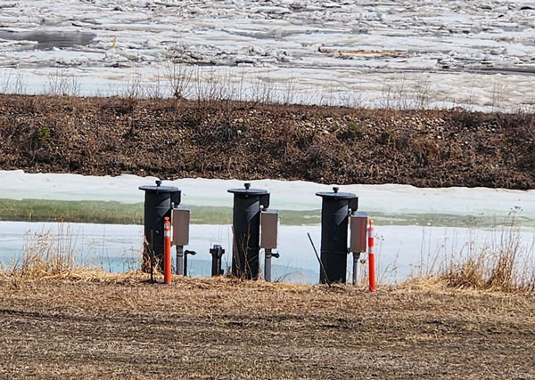 The new station takes raw water from the North Saskatchewan River at nearby Rocky Rapids and pumps it up to the water treatment plant, which turns it into municipal drinking water.