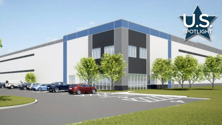 Shown in a rendering of the first "shell and core" warehouse on Flint's former Buick City compound.