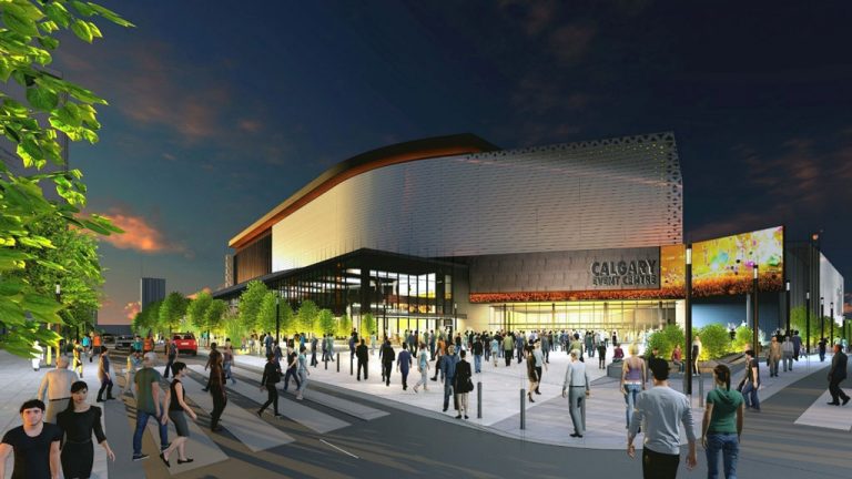 Shown is a conceptual rendering of the Calgary event centre. The project had been given the green light earlier by the city’s planning commission, but Calgary Sports and Entertainment Corporation backed out of the project because of issues related to costs. However, an agreement in principle has been reached that means the centre is slated to proceed.