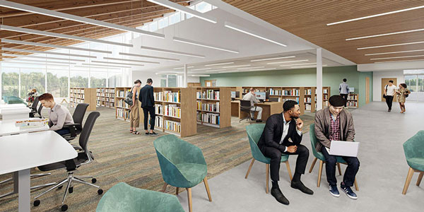 Construction is expected to begin on the library this year with anticipated opening of the venue in 2024. Inside, the structure will have low shelving with wide aisles.
