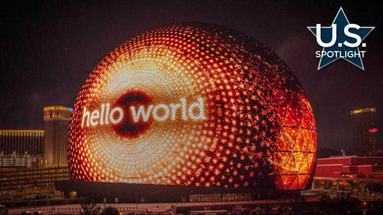 The Sphere made its debut in spectacular fashion on July 4 in Las Vegas with animated displays on its exterior surface, beginning with the message “Hello World.”