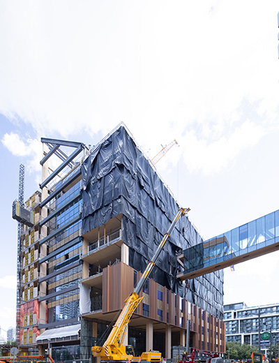 The Limberlost Place project on the George Brown College Waterfront Campus recently reached a milestone: the topping off. The owner is George Brown College. The architect is Moriyama Teshima Architects in joint venture with Acton Ostry Architects and the construction manager PCL 鶹ýors Canada Inc. Other project team members include Nordic Structures (mass timber); Fast + Epp (structural engineer); Introba (mechanical and electrical engineer); Walters Group (structural steel design-assist); Morrison Hershfield (building envelope); and Transsolar (sustainability consultant).