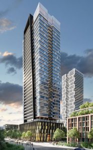 The Riv will be a new mixed-use condominium located at the corner of River Street and Labatt Avenue in east Toronto.