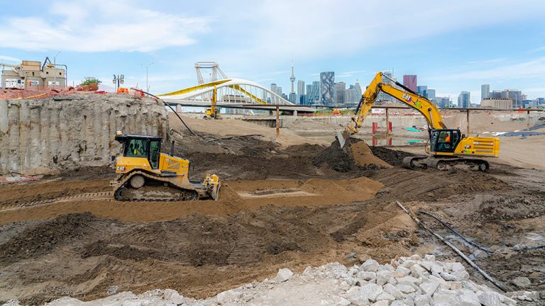creating a new mouth for a still-flowing river is a complex project that has many moving parts. Cut-off walls, consisting of mostly secant pile wall, had to be installed to separate the existing Don River from the new river valley.